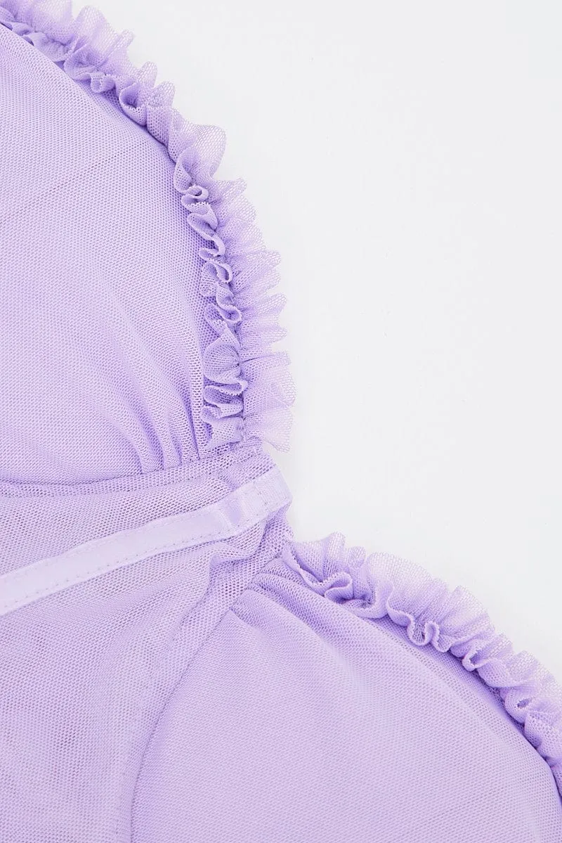 Purple Mesh Corset Top Lingerie