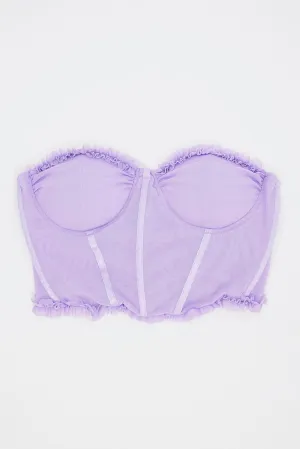 Purple Mesh Corset Top Lingerie