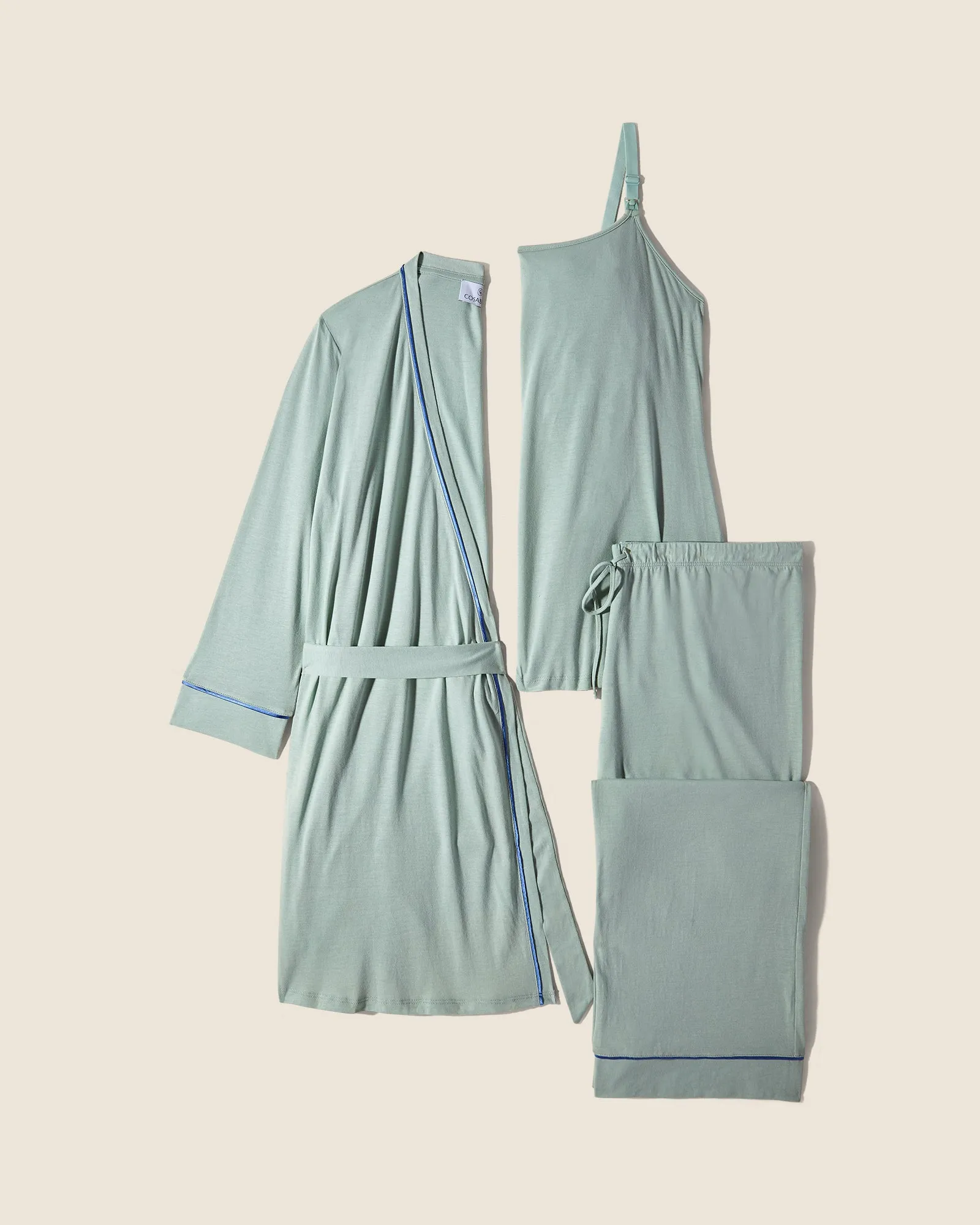 Pyjama D'Allaitement 3 Pièces Avec Peignoir