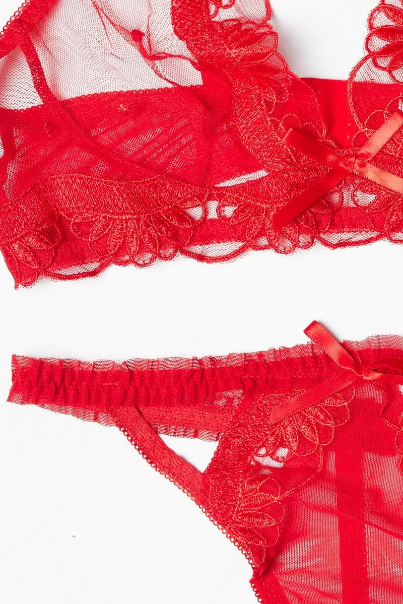 Red Lingerie Set
