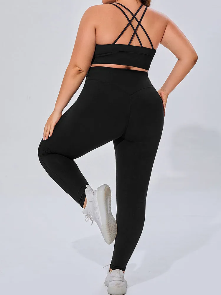 Seamless High Elastic Breathable Sports Bra and Leggings Two-Piece Fitness Set