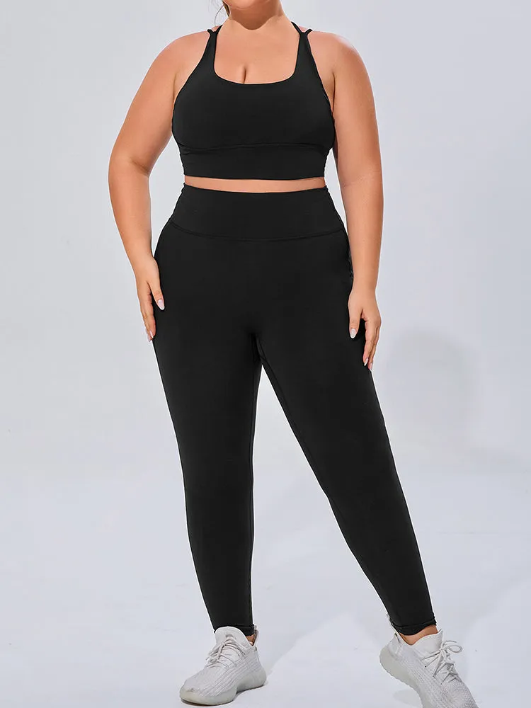Seamless High Elastic Breathable Sports Bra and Leggings Two-Piece Fitness Set