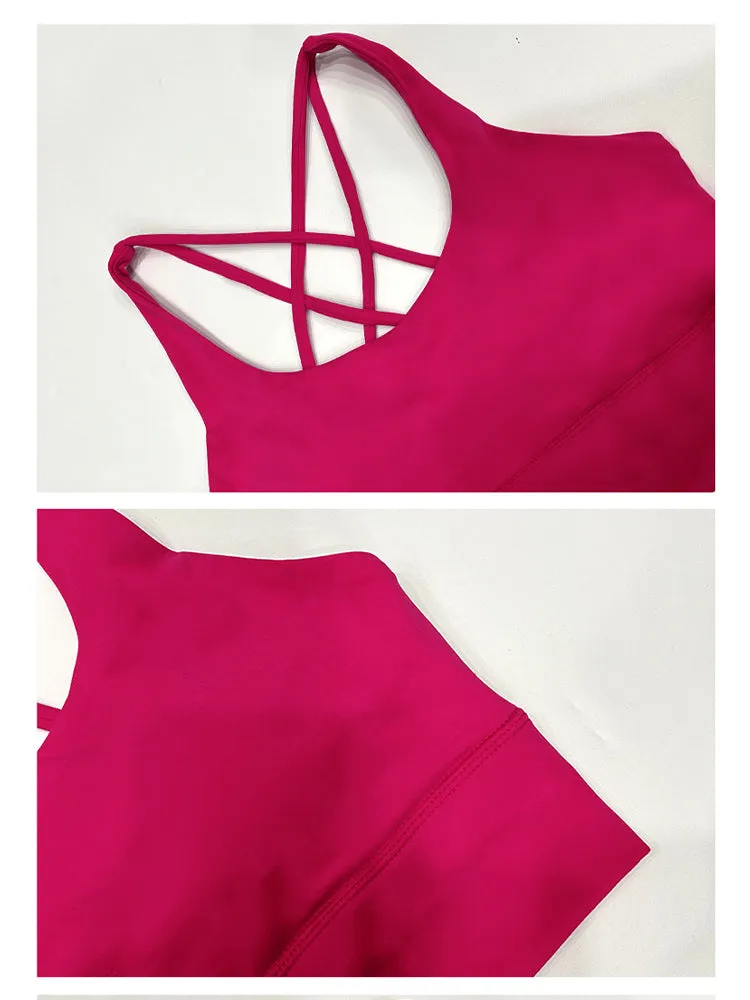 Seamless High Elastic Breathable Sports Bra and Leggings Two-Piece Fitness Set