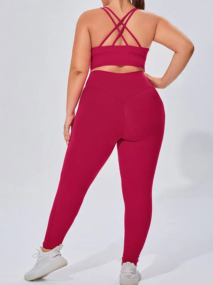 Seamless High Elastic Breathable Sports Bra and Leggings Two-Piece Fitness Set