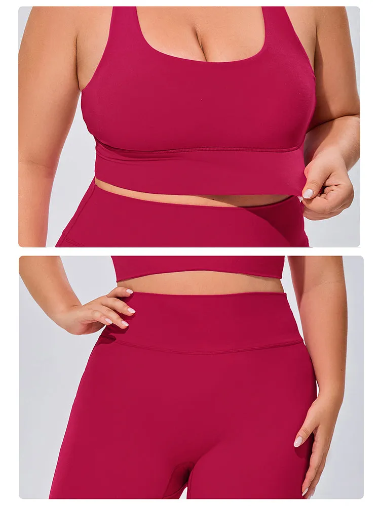 Seamless High Elastic Breathable Sports Bra and Leggings Two-Piece Fitness Set
