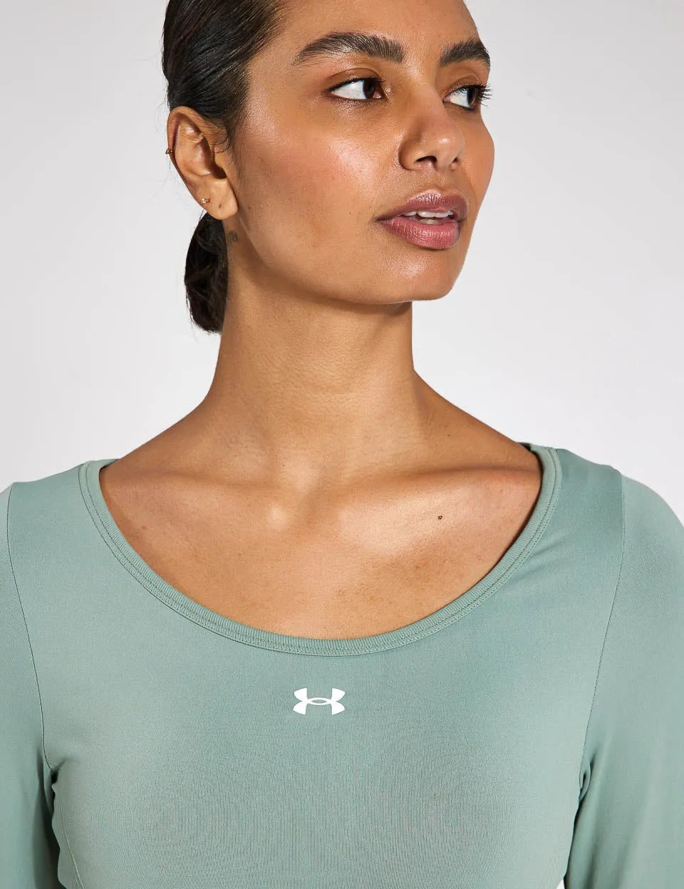 Train Seamless Long Sleeve - Silica Green/White