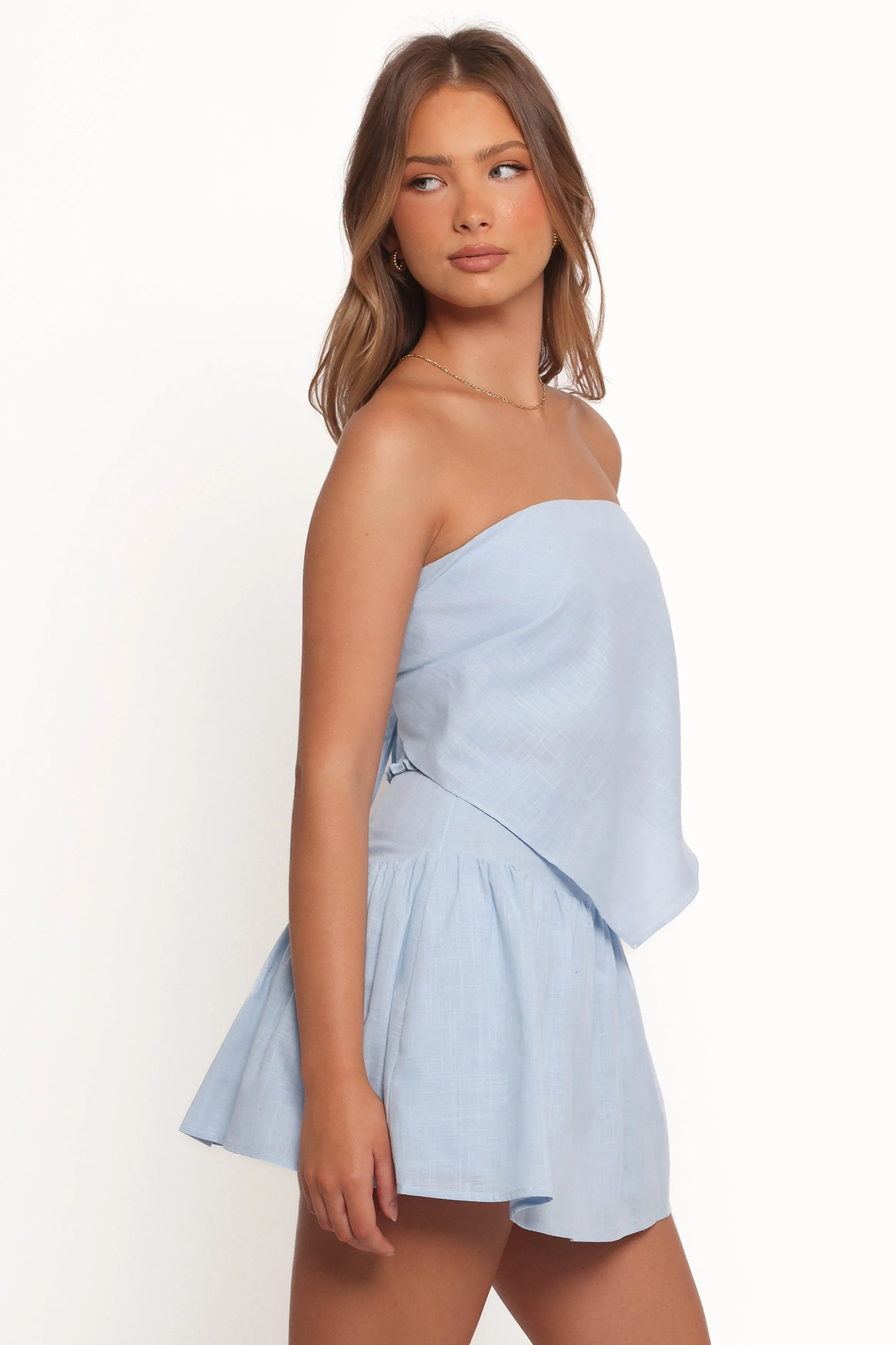 Twenny Strapless Top - Light Blue