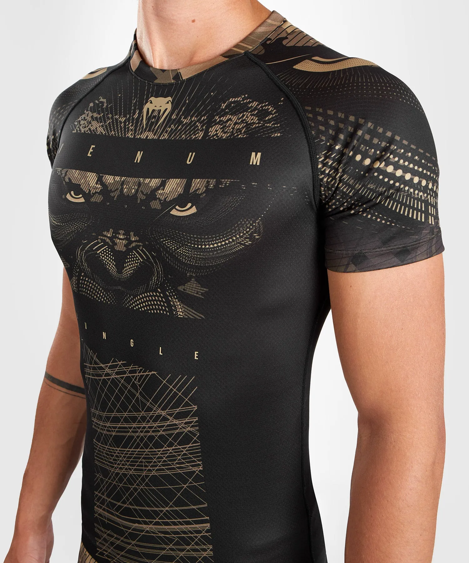 Venum Gorilla Jungle Rashguard Short Sleeves - Black/Sand