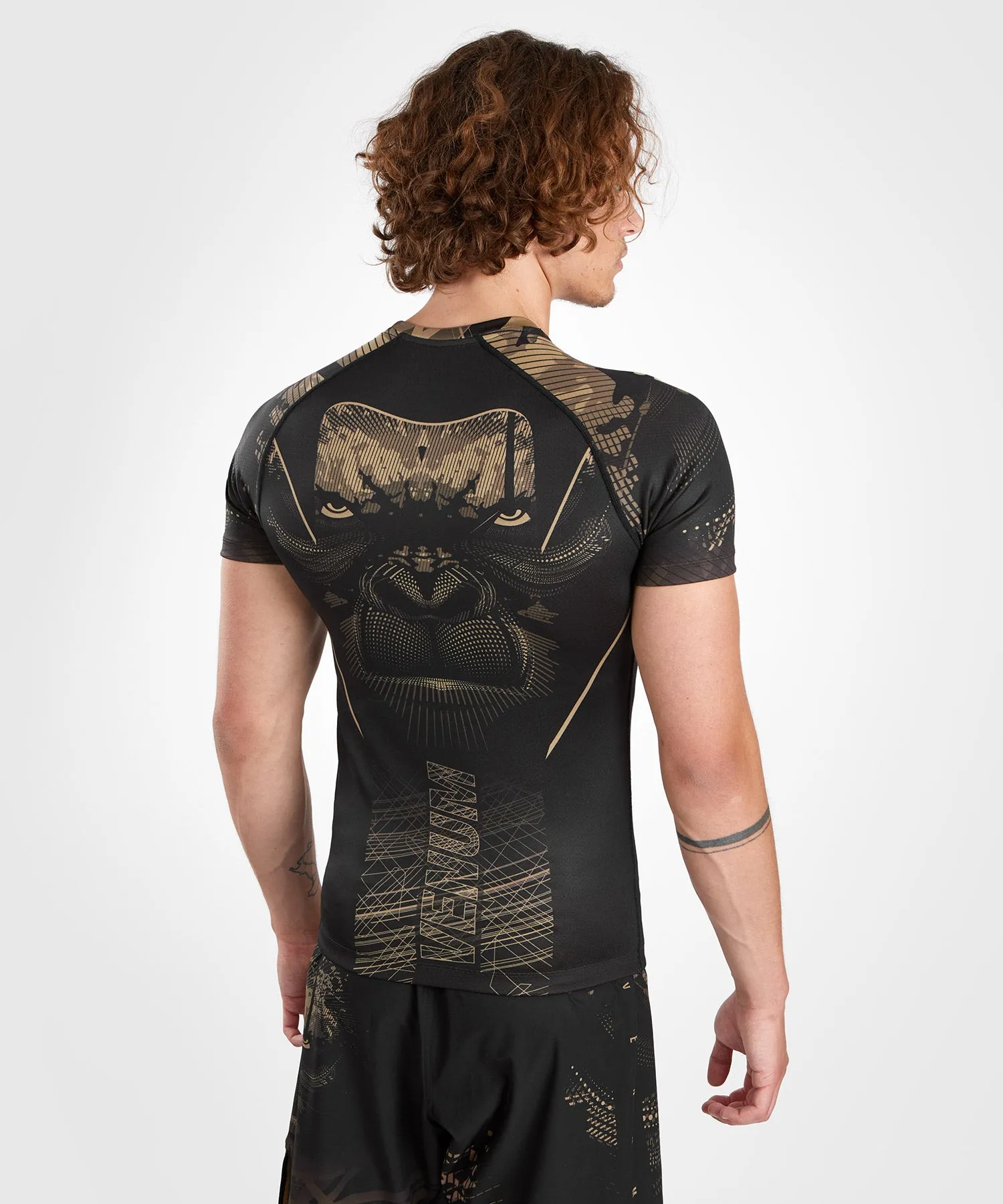 Venum Gorilla Jungle Rashguard Short Sleeves - Black/Sand