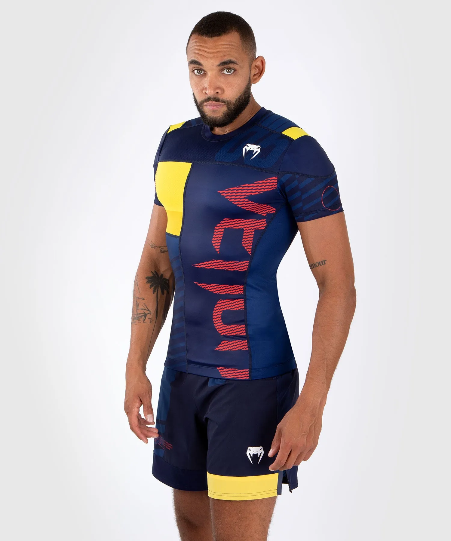Venum Sport 05 Rashguard Short Sleeves - Blue/Yellow
