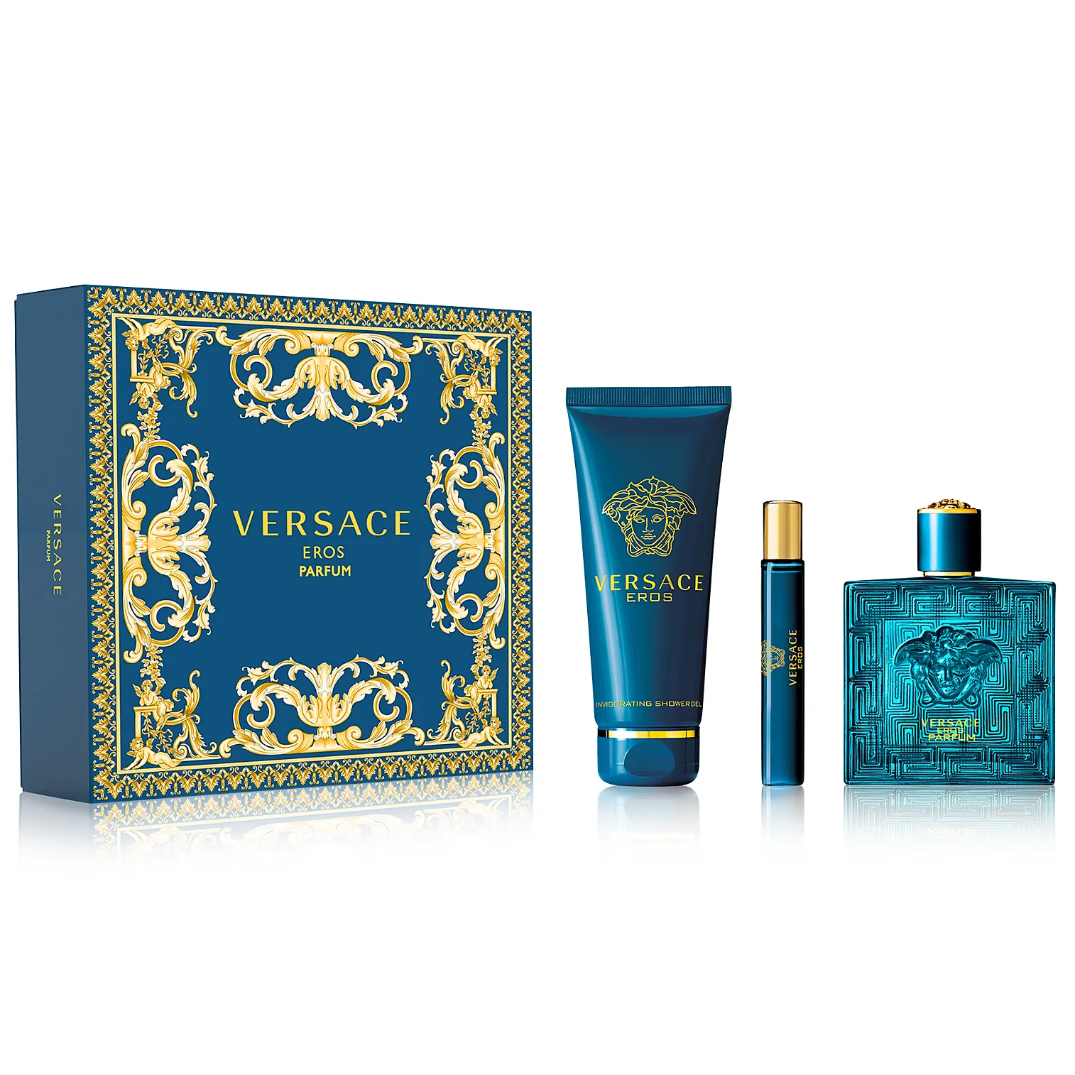 Versace Eros by Versace 100ml Parfum 3 Piece Gift Set