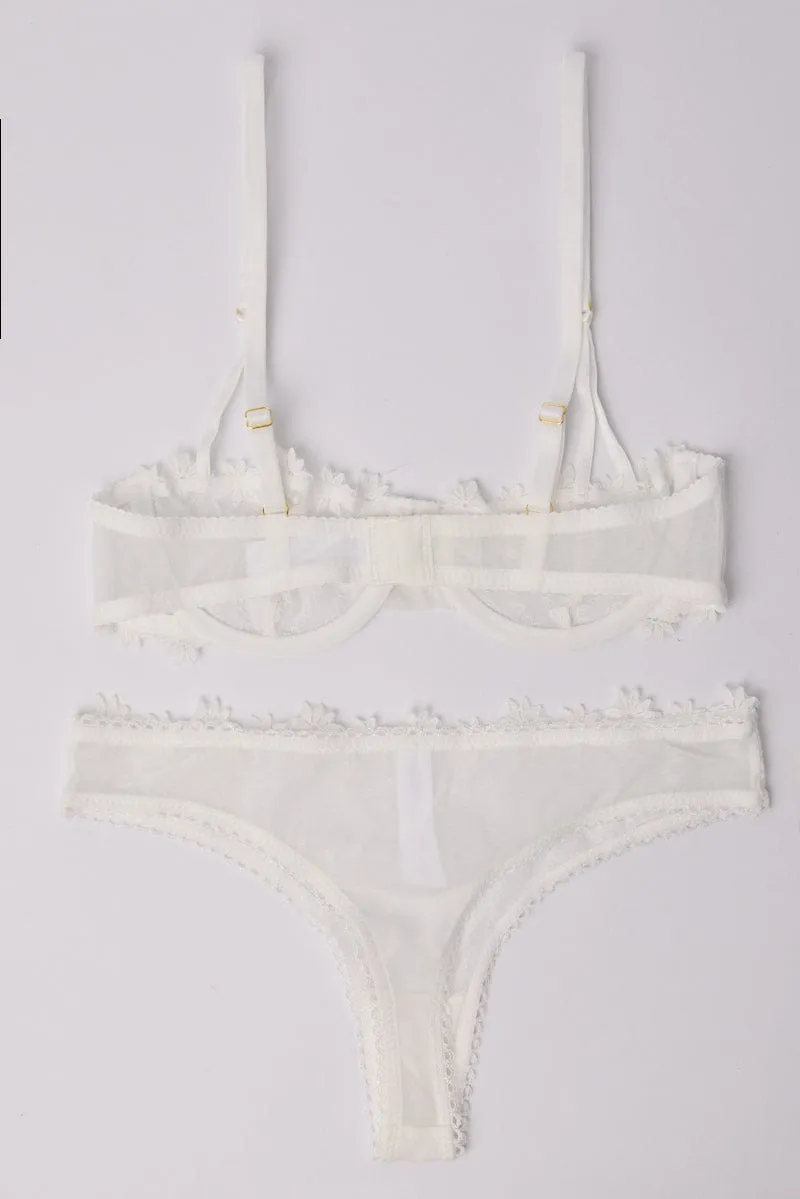 White Embroidery Lingerie Set