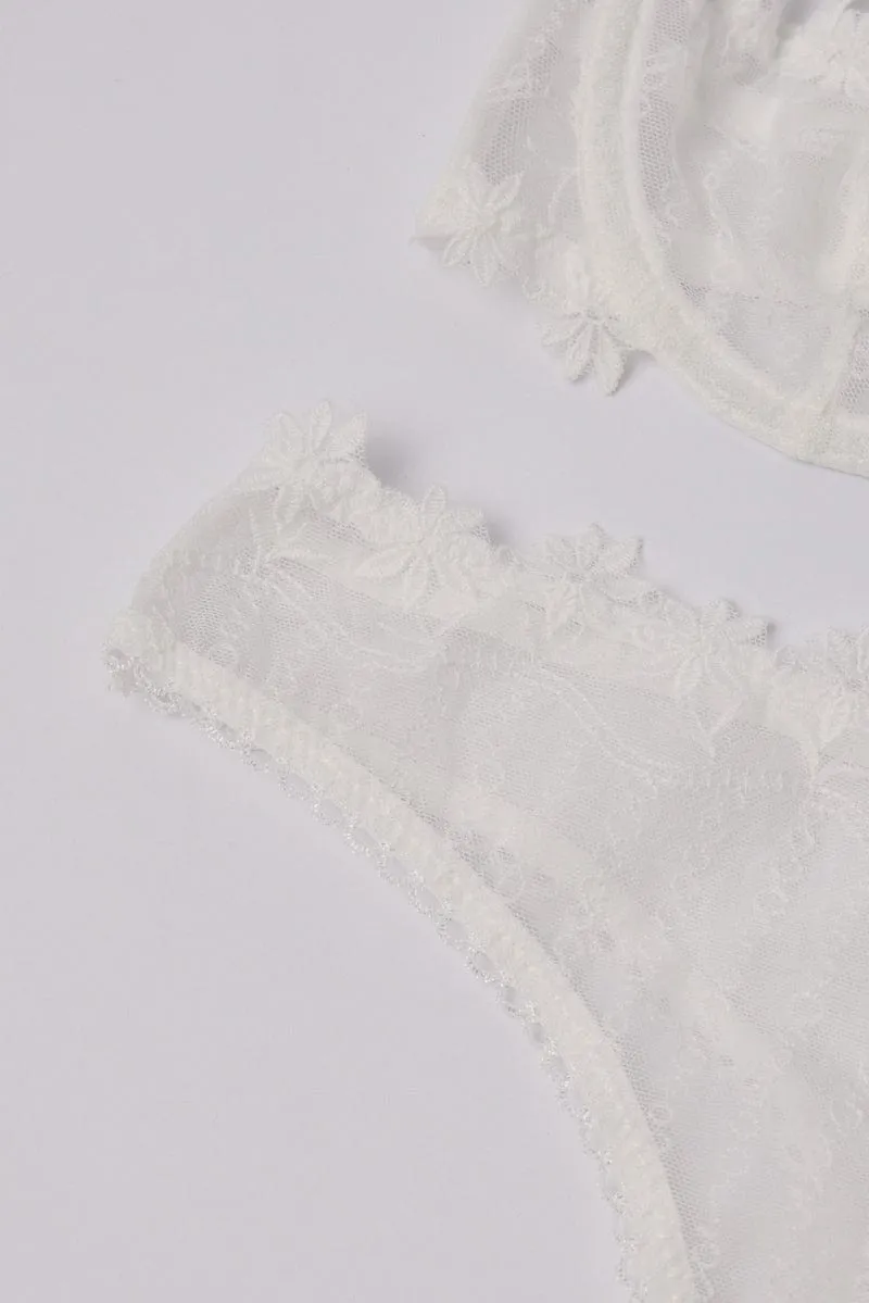White Embroidery Lingerie Set