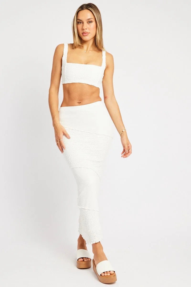 White Midi Skirt Texture