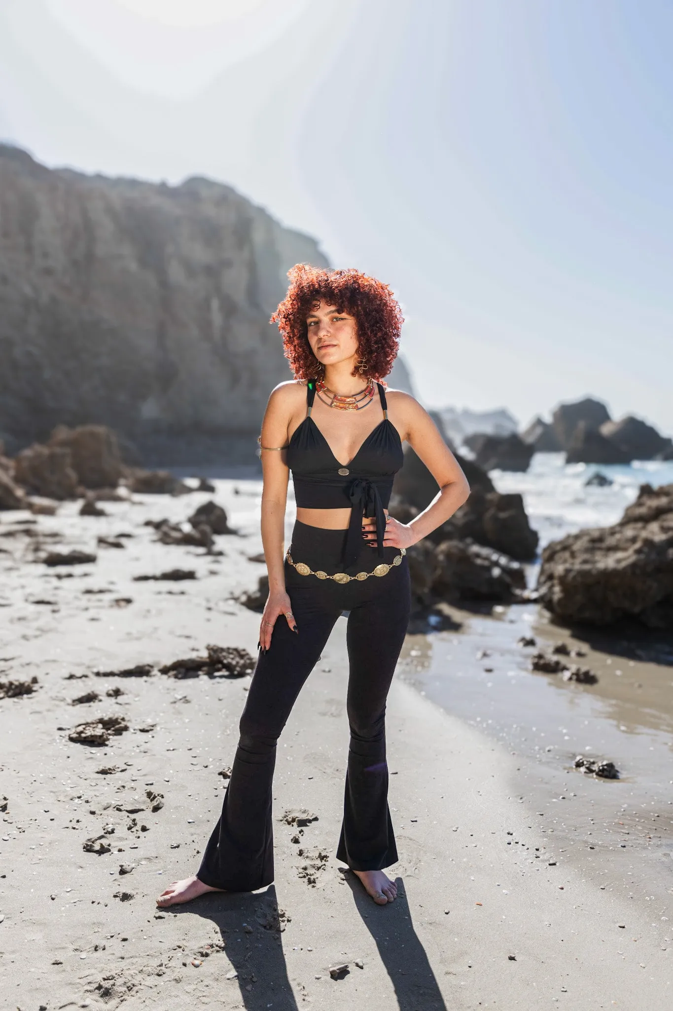 Wholesale - Flare Yoga Pants For Women In Shabby Black