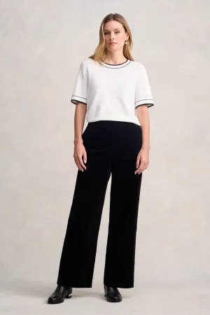Wide Leg Cord Pant - Black
