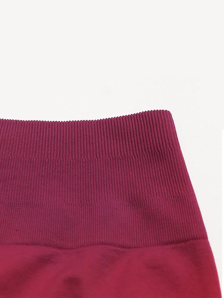Women High Waist Workout Yoga Gym Gradient Ramp Seamless Cycling Shorts