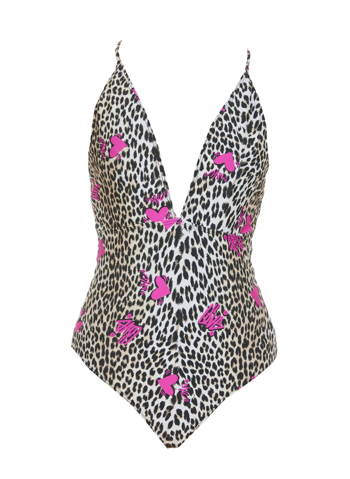 Zadig & Voltaire Logo Detailed Animal Print One-Piece Swimsuit