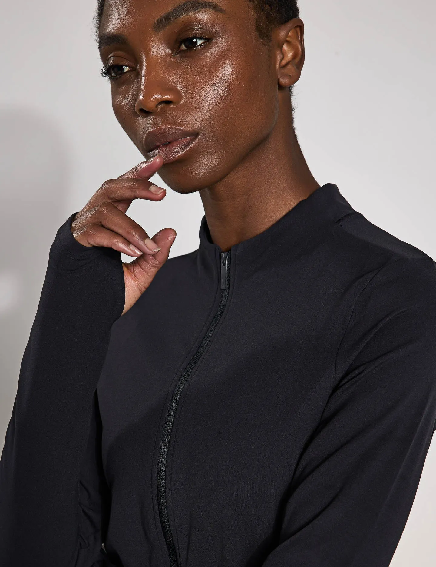 Zenvy Full-Zip Long-Sleeve Top - Black/Cool Grey