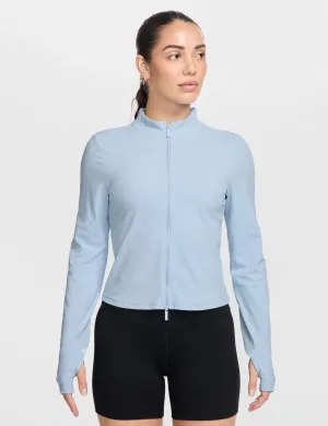 Zenvy Full-Zip Long-Sleeve Top - Light Armory Blue/Cool Grey